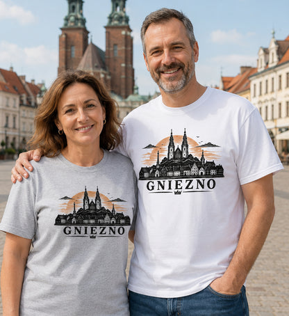 Gniezno Sunset Skyline Polish City Unisex T-Shirt