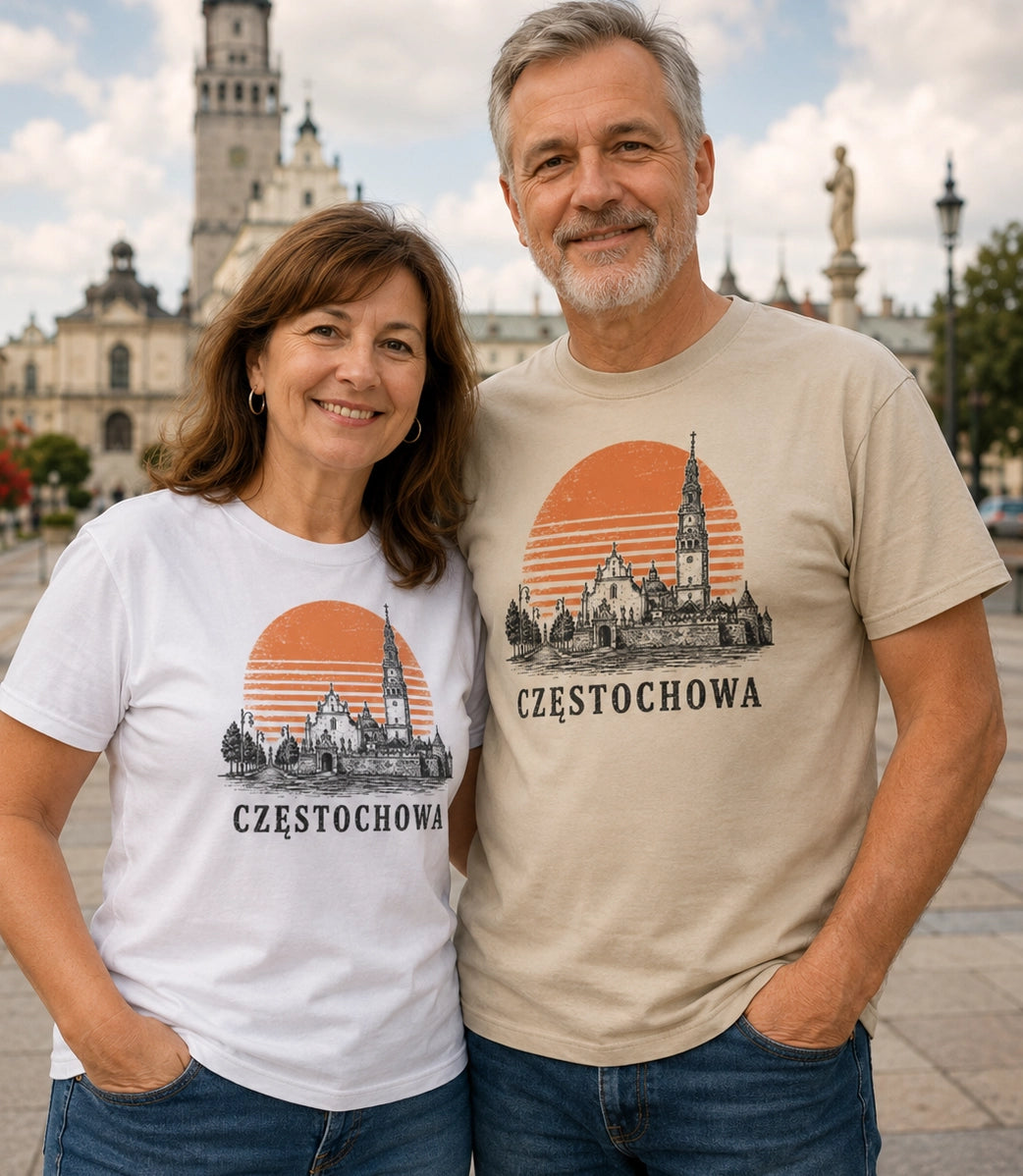 Częstochowa Sunset Skyline Polish City Unisex T-Shirt