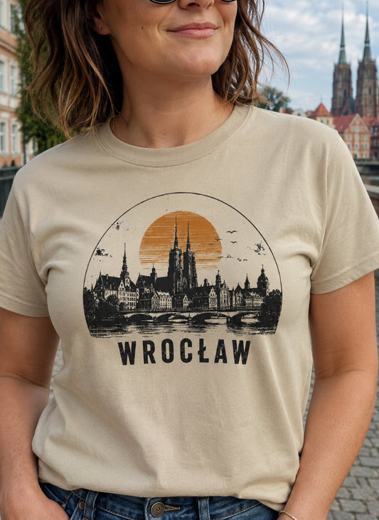 Wrocław Sunset Skyline Polish City Unisex T-Shirt