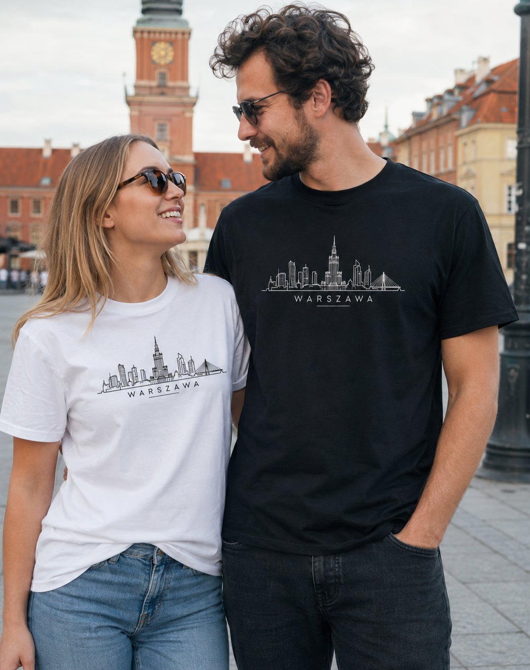 Warszawa Minimal Skyline Polish City Unisex T-Shirt