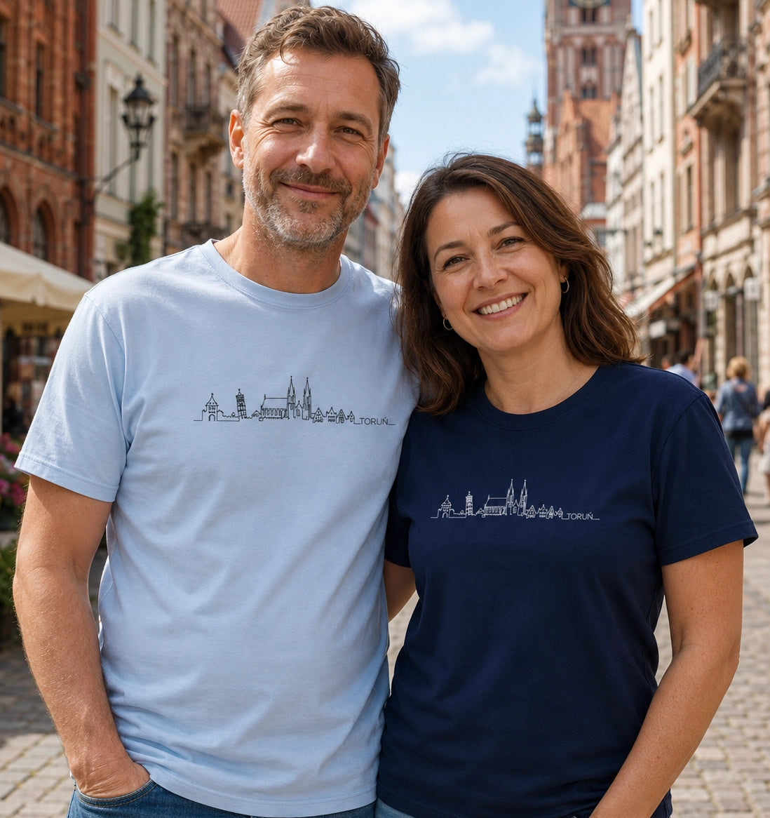Toruń One-Line Skyline Polish City Unisex T-Shirt