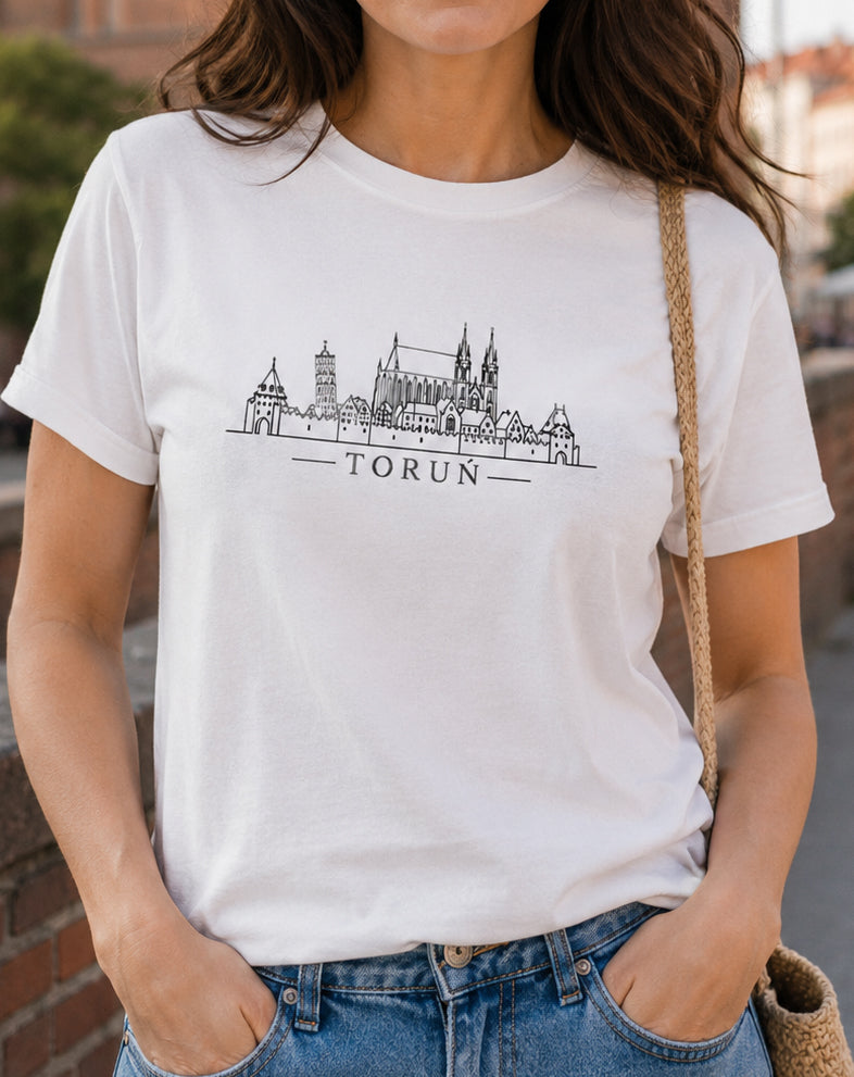 Toruń Minimal Skyline Polish City Unisex T-Shirt