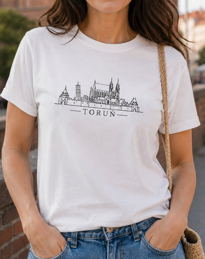 Toruń Minimal Skyline Polish City Unisex T-Shirt