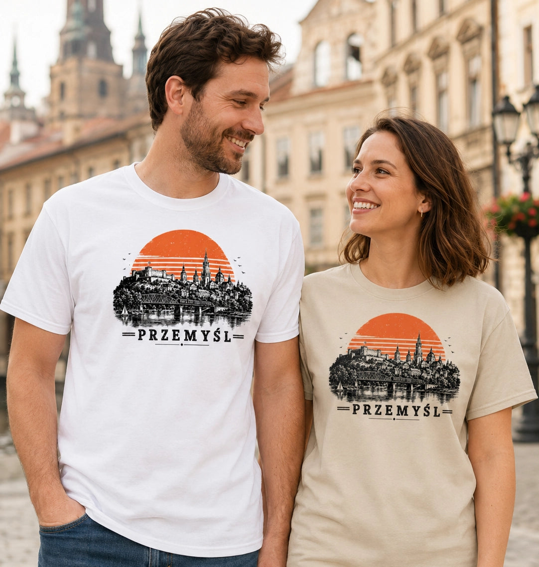 Przemyśl Sunset Skyline Polish City Unisex T-Shirt