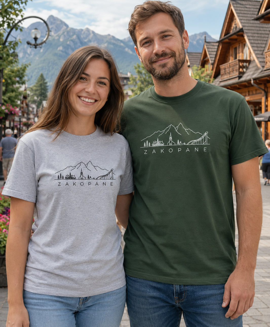 Zakopane Minimal Skyline Polish City Unisex T-Shirt
