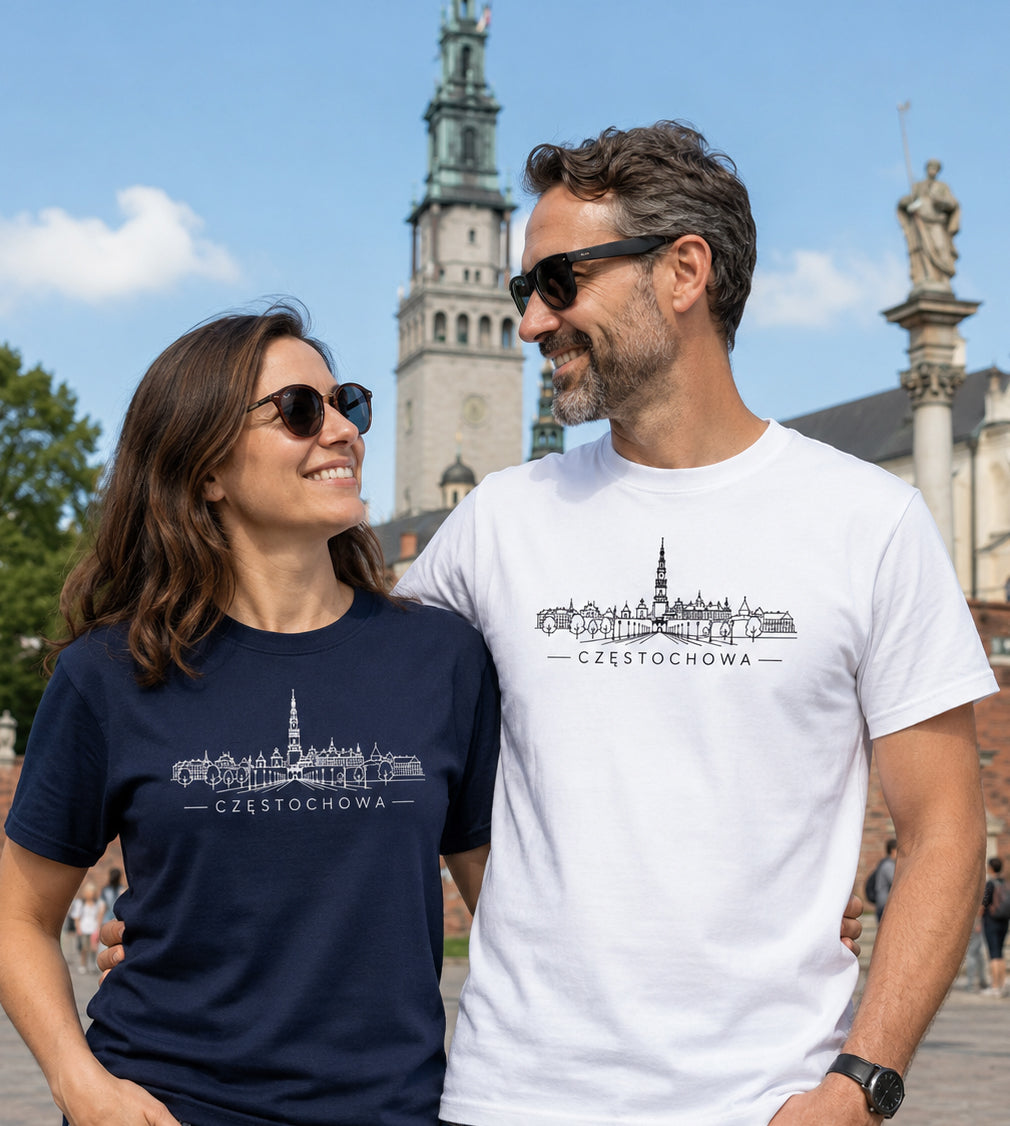 Częstochowa Minimal Skyline Polish City Unisex T-Shirt