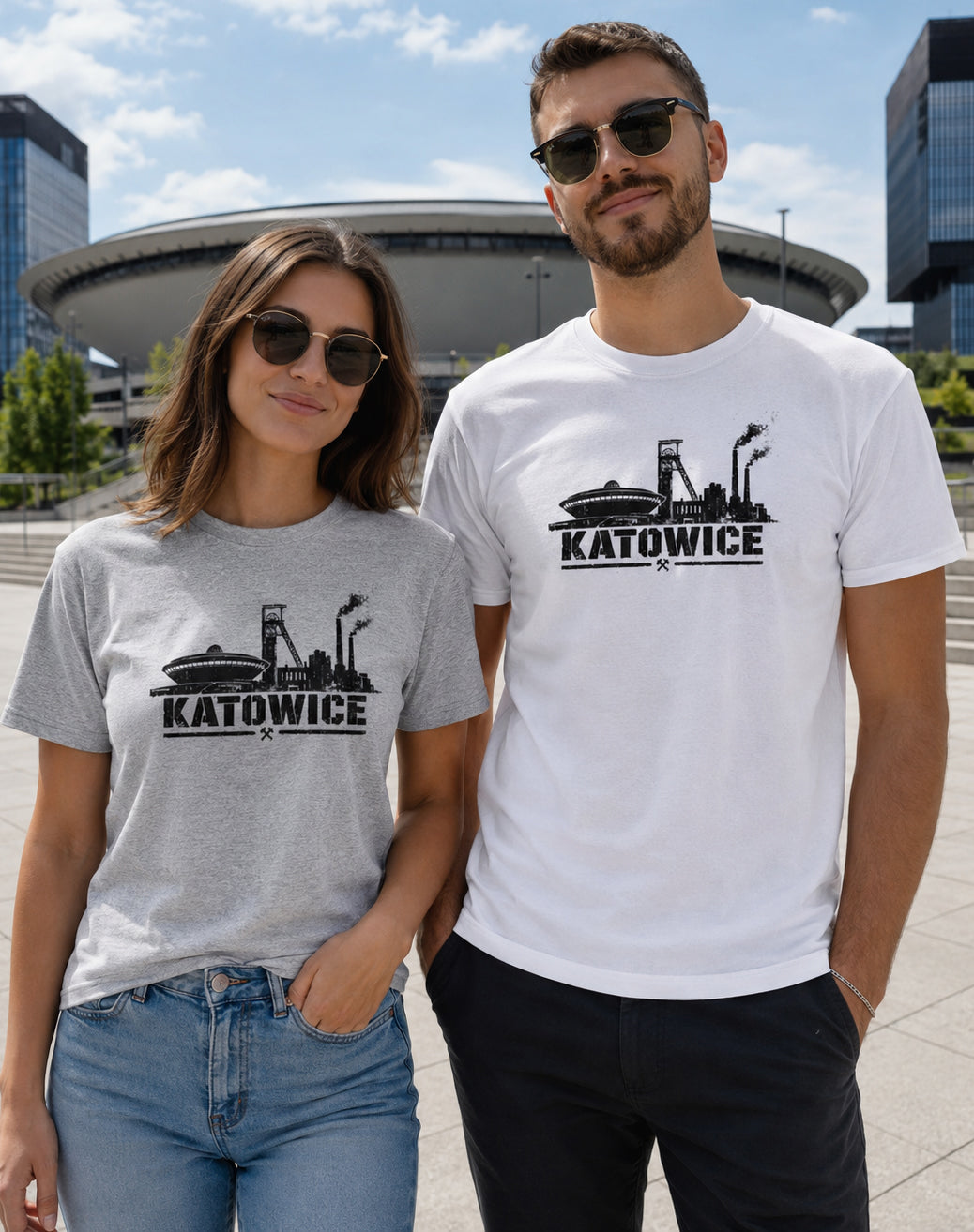Katowice Industrial Skyline Polish City Unisex T-Shirt