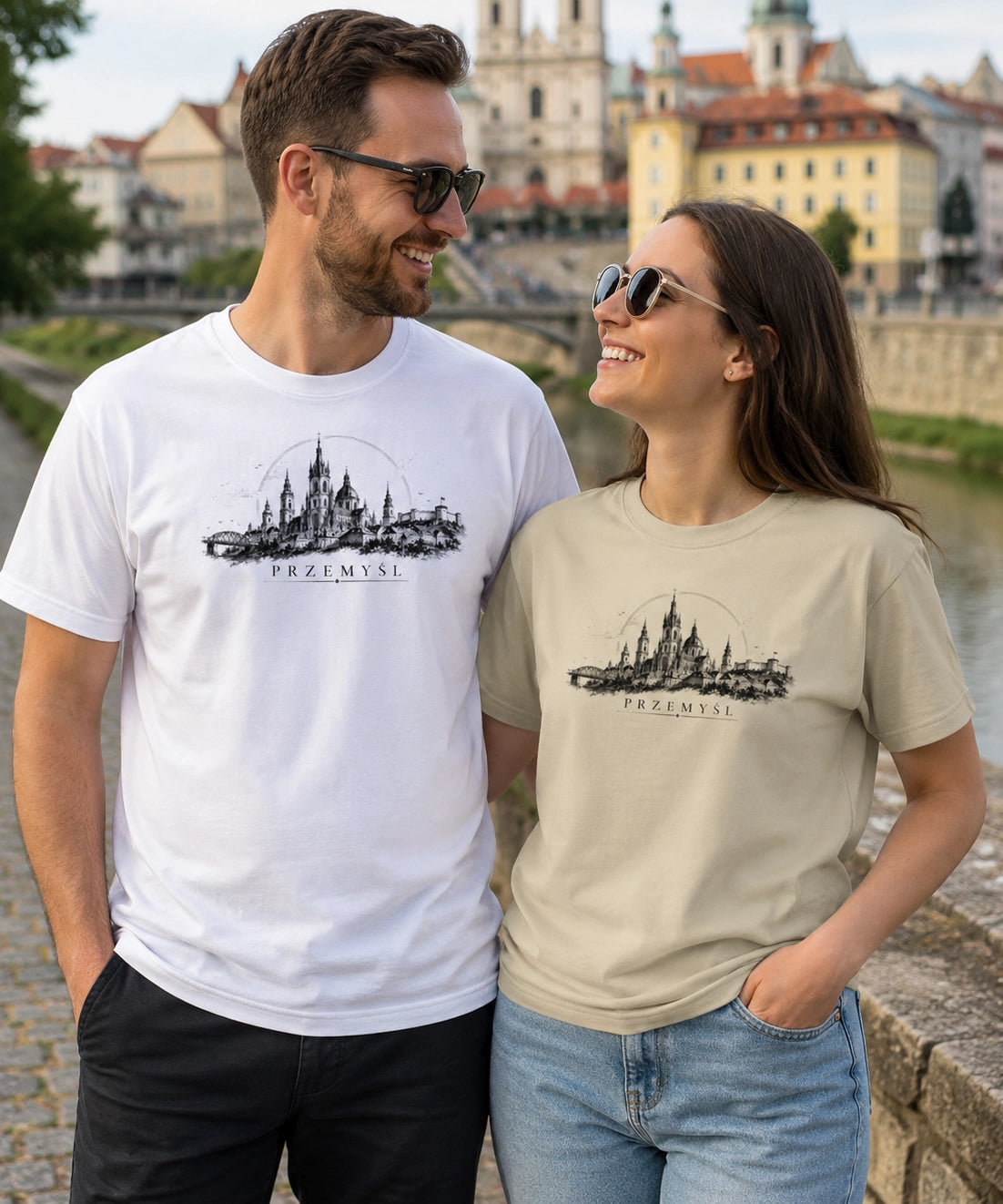 Przemyśl Sketch Skyline Polish City Unisex T-Shirt
