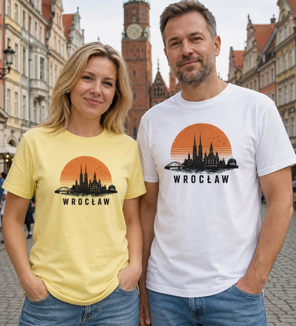 Wrocław Sunset Skyline Polish City Unisex T-Shirt
