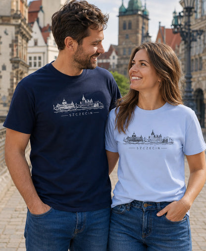 Szczecin Minimal Skyline Polish City Unisex T-Shirt