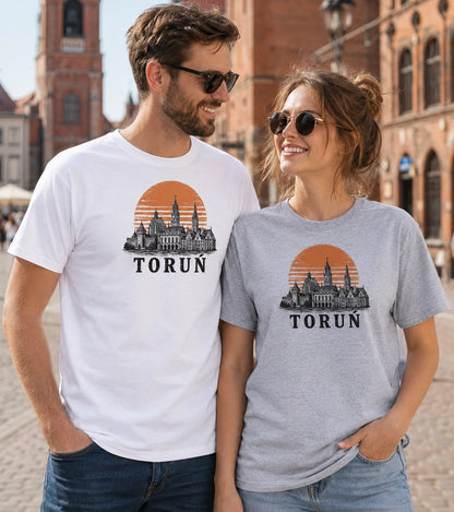 Toruń Sunset Skyline Polish City Unisex T-Shirt