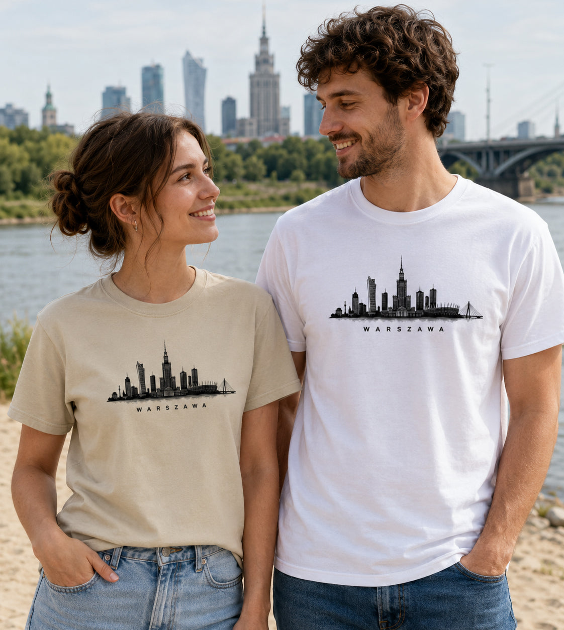 Warszawa Minimal Skyline Polish City Unisex T-Shirt