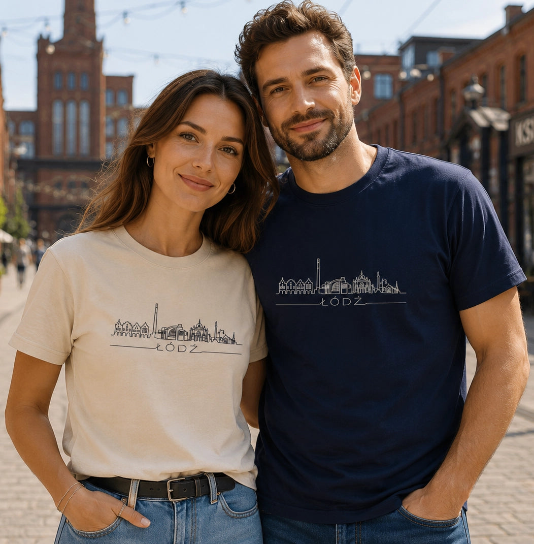 Łódź Minimal Skyline Polish City Unisex T-Shirt