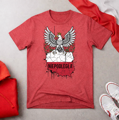Niepodległa Eagle on Polish Map Unisex T-shirt