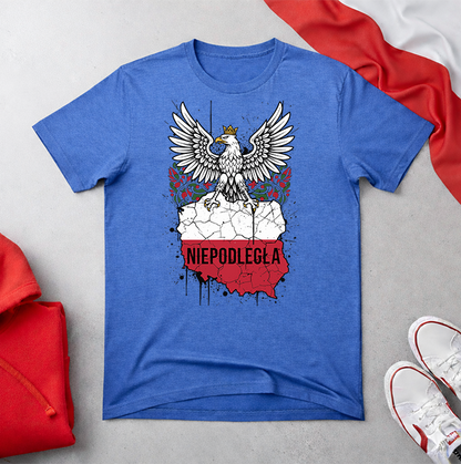 Niepodległa Eagle on Polish Map Unisex T-shirt