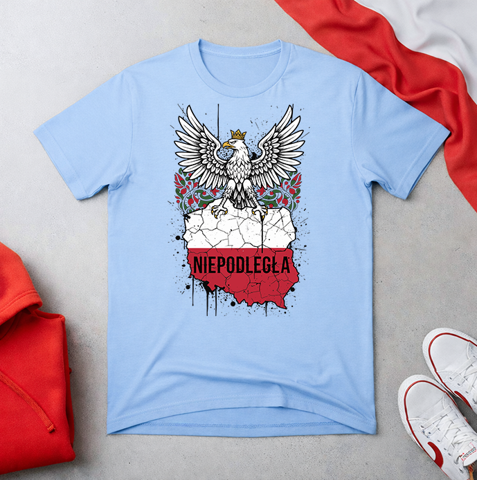 Niepodległa Eagle on Polish Map Unisex T-shirt