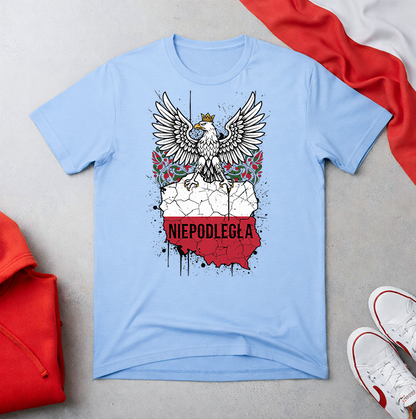 Niepodległa Eagle on Polish Map Unisex T-shirt