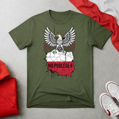 Niepodległa Eagle on Polish Map Unisex T-shirt