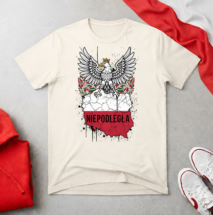Niepodległa Eagle on Polish Map Unisex T-shirt