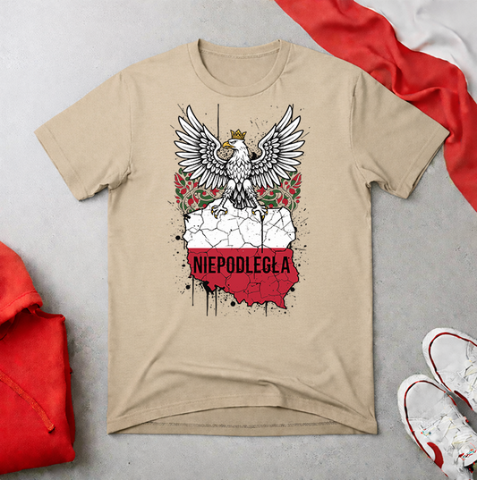 Niepodległa Eagle on Polish Map Unisex T-shirt
