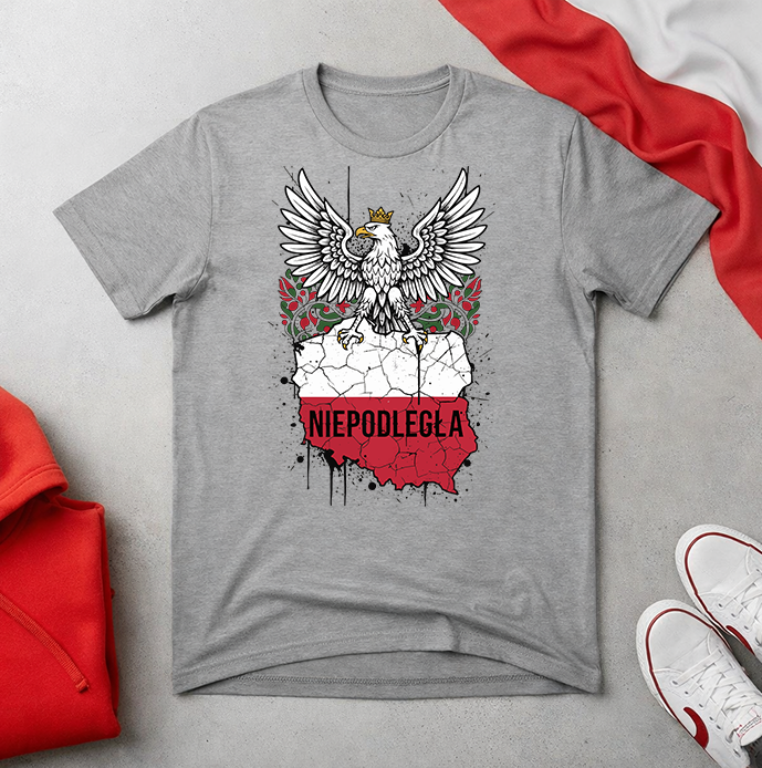 Niepodległa Eagle on Polish Map Unisex T-shirt
