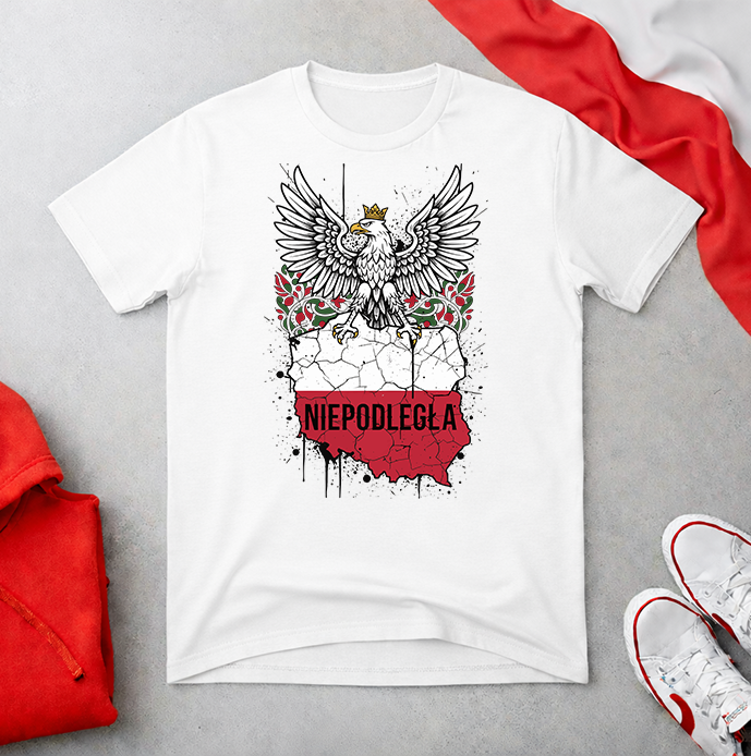 Niepodległa Eagle on Polish Map Unisex T-shirt