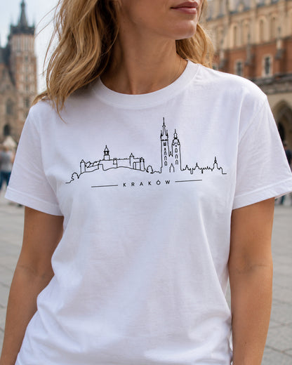 Kraków Minimal Skyline Polish City Unisex T-Shirt
