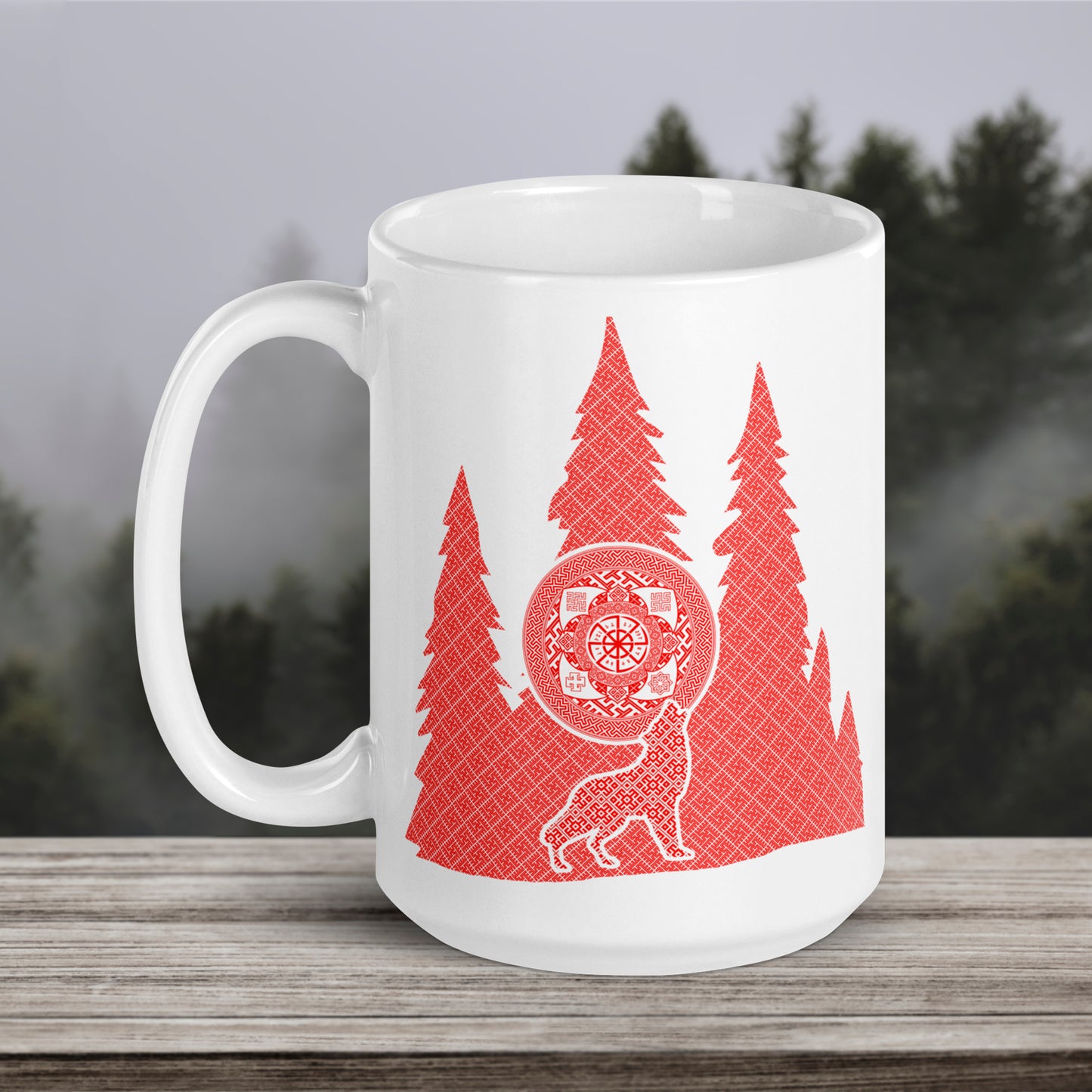 Slavic Forest Wolf Mug