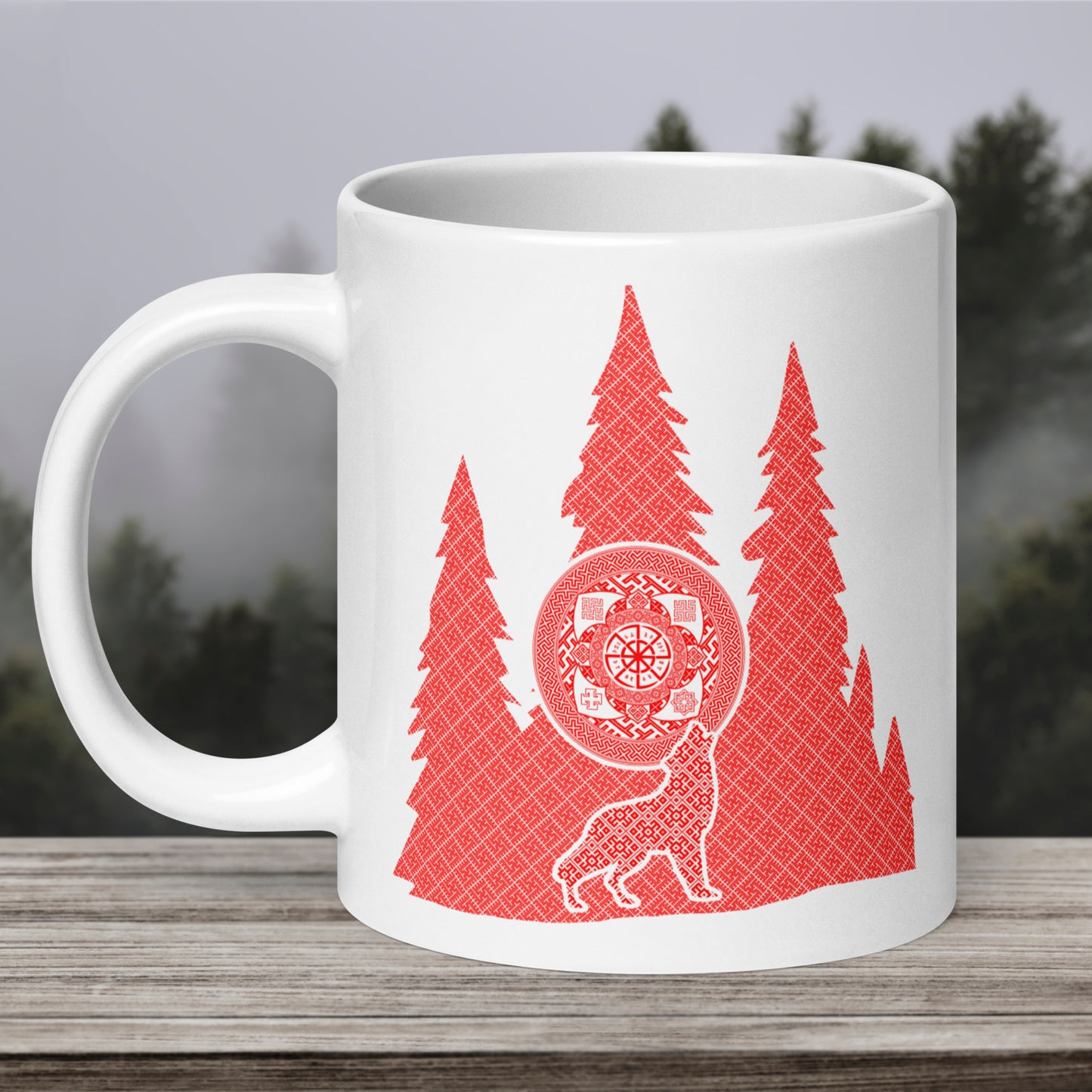 Slavic Forest Wolf Mug