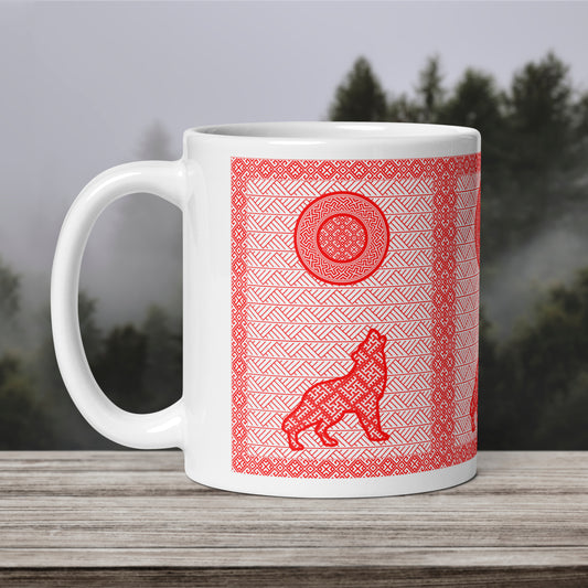 Slavic Moon Wolf Mug