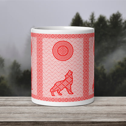 Slavic Moon Wolf Mug