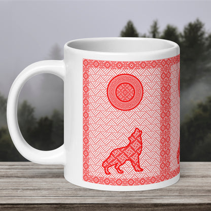 Slavic Moon Wolf Mug