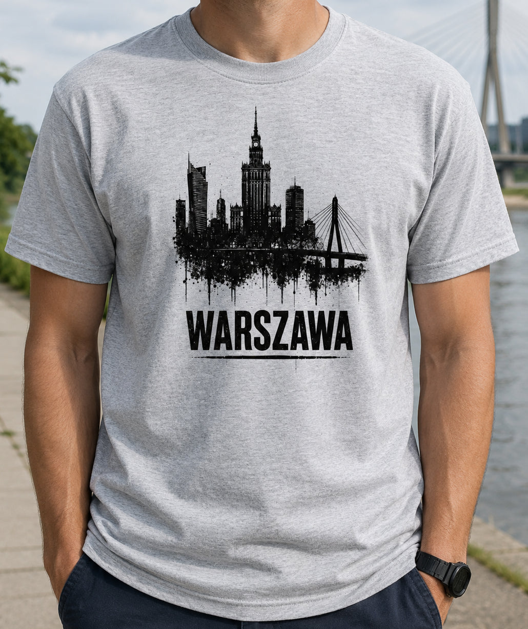 Warszawa Ink Skyline Polish City Unisex T-Shirt