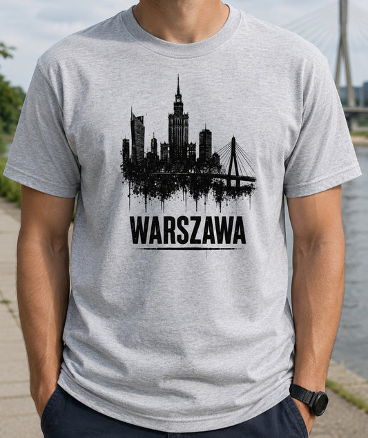 Warszawa Ink Skyline Polish City Unisex T-Shirt